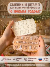 Сменный штамп «С новым годом!» для фигурной разъёмной формы «Фигурный прямоугольник»
